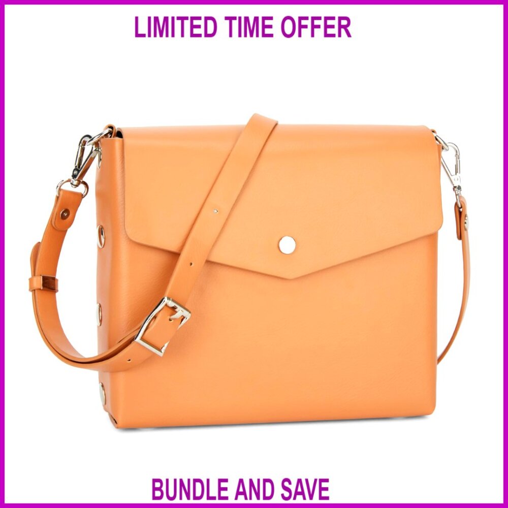 Faux Leather Crossbody Shoulder Bag with Adjustable Strap and Small Pouch